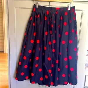NWT Michael Kors Dot Pleated Midi Skirt